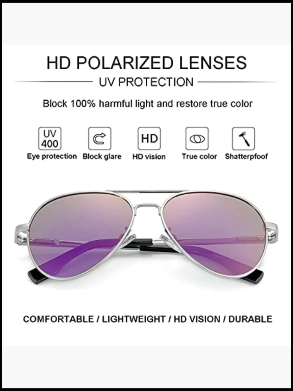 Metal Frame Polarized Aviator Sunglasses for Kids